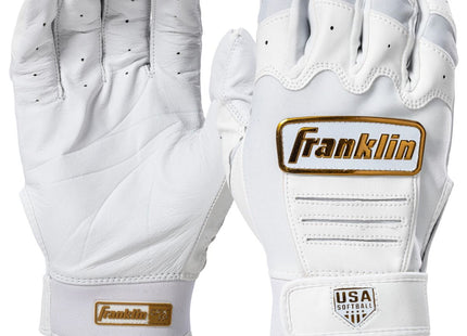 Franklin USA Women Softball CFX FP Batting Glove - White/Gold
