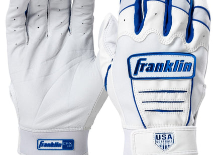 Franklin USA Women Softball CFX FP Batting Glove - White/Royal